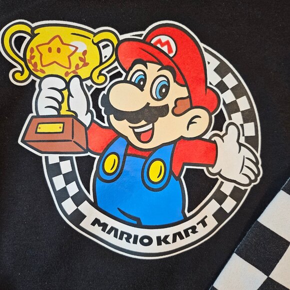 Mario Kart Boys' Black Hoodie Pullover Sweatshirt - Size XL (14-16) - Picture 5 of 7